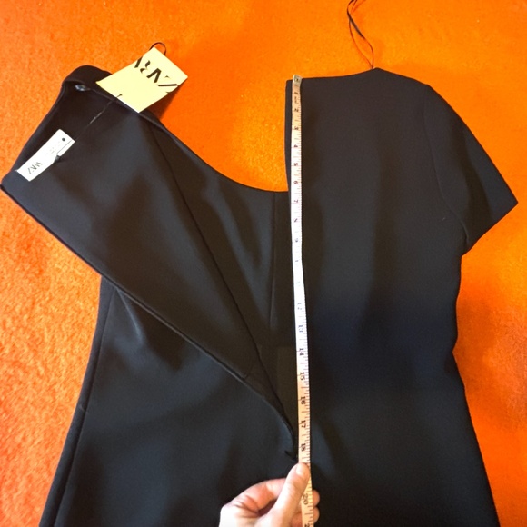 Zara black short sleeve mini dress made in Europe NWT - Picture 15 of 16